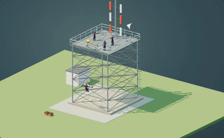 Descenso por el interior de una torre de telecomunicaciones de celosía